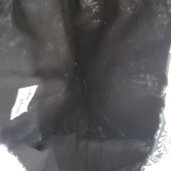 Skull and Floral Fabric Tote Bag  Double Handles Goth Emo Grunge Bag - Picture 6 of 6